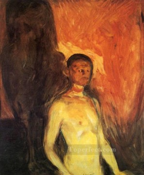  1903 Painting - self portrait in hell 1903 Edvard Munch